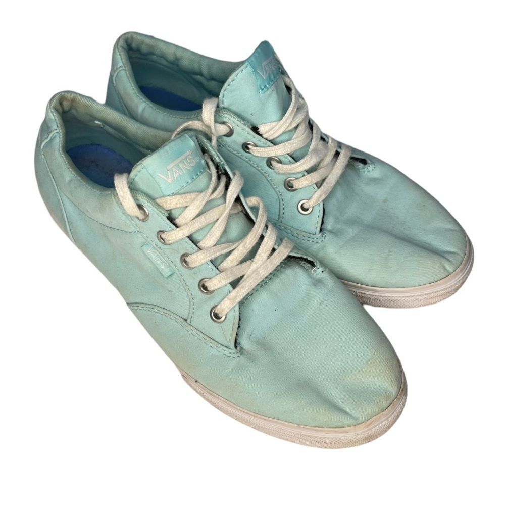 Vans Lace Up Sneaker Shoes Tiffany Blue Size 8 - Picture 2 of 7